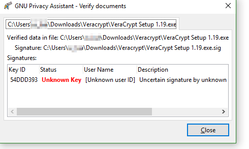 unknown key