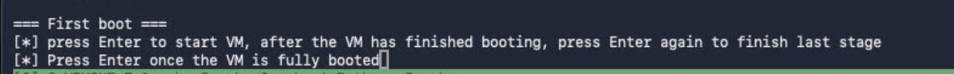 Command prompt showing inital boot request